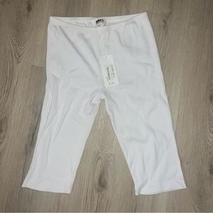 NWT MM6 Maison Margiela Ribbed Cotton Leggings White Size L